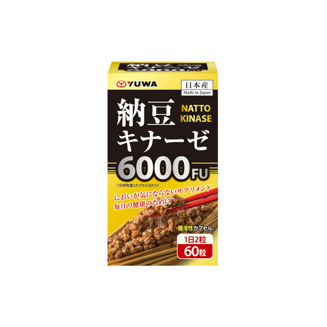 Viên uống hỗ trợ phòng chống đột quỵ Yuwa Natto Kinase 6000FU 60 viên Nhật Bản