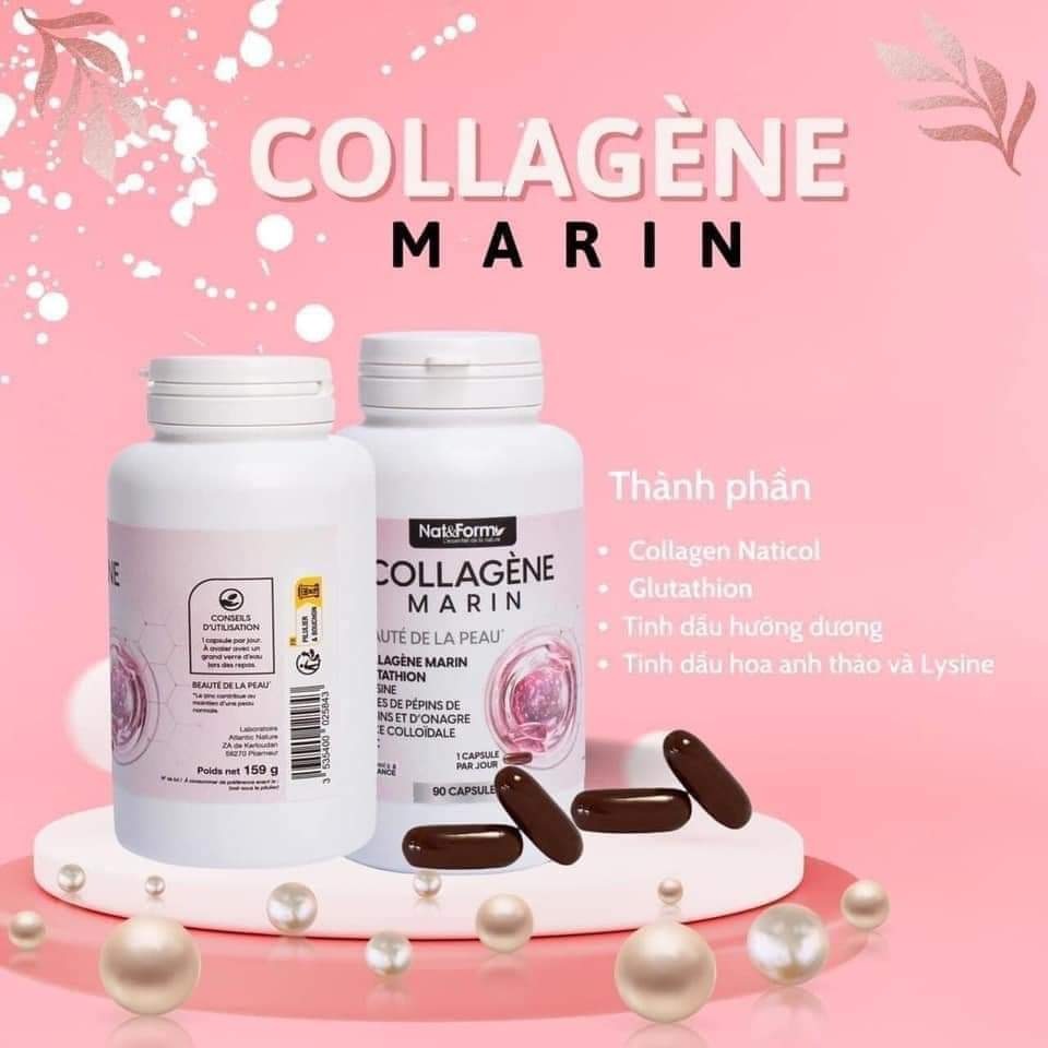 Collagen marin của Nat & Form Pháp lọ 90 viên
