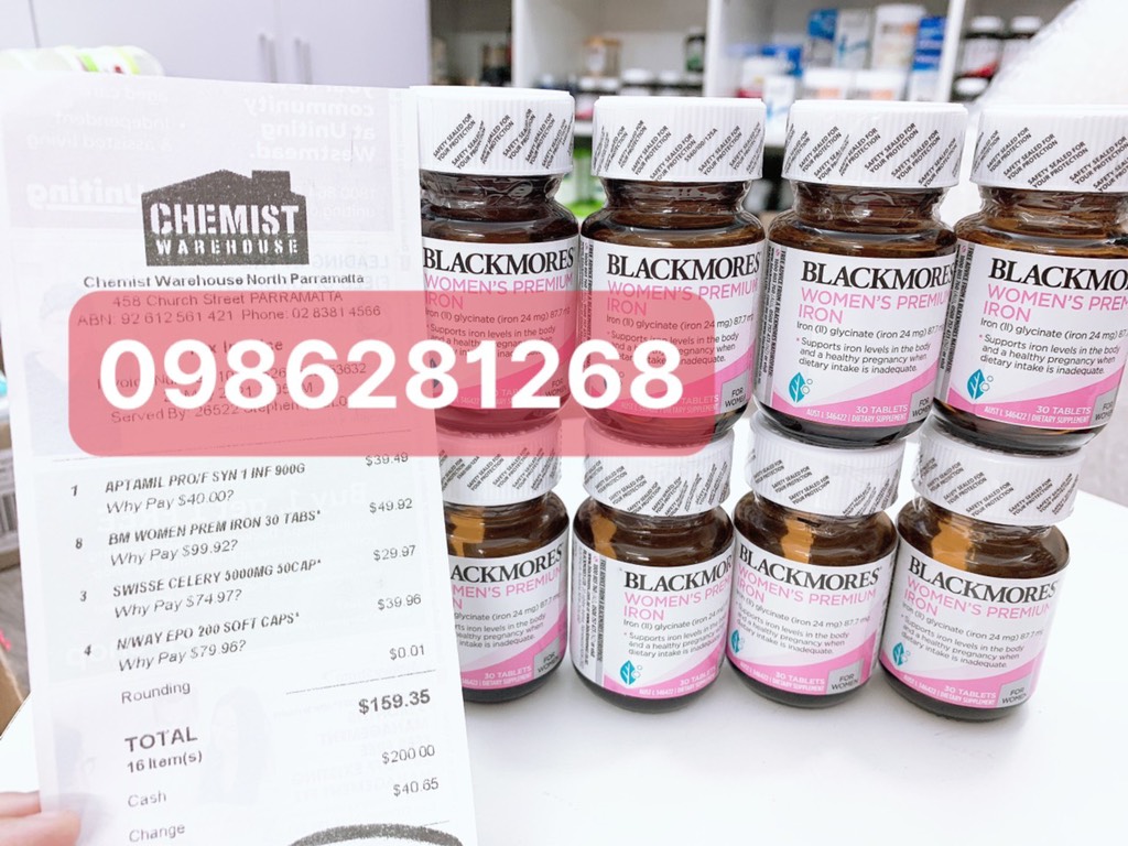 Viên sắt Blackmores Pregnancy Iron của Úc lọ 30 viên