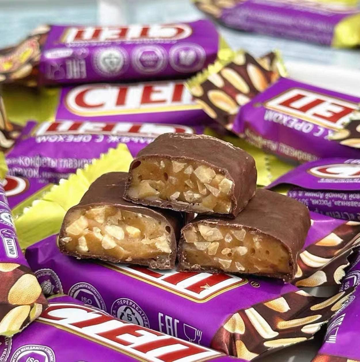 Kẹo Cten Nga vỏ tím nhân hạnh nhân túi 500gr