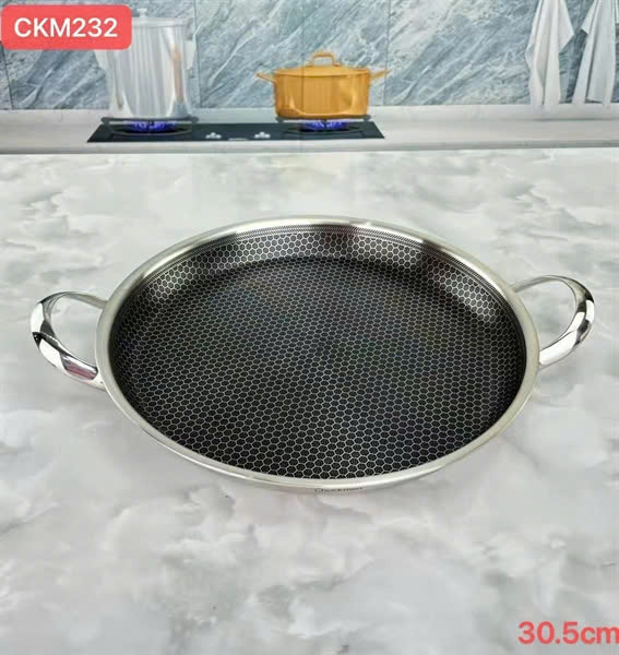 Chảo chống dính tổ ong hai quai Chockmen 32cm CKM232 xịn đẹp