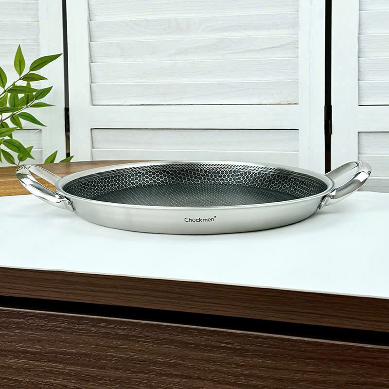 Chảo chống dính tổ ong hai quai Chockmen 32cm CKM232 xịn đẹp