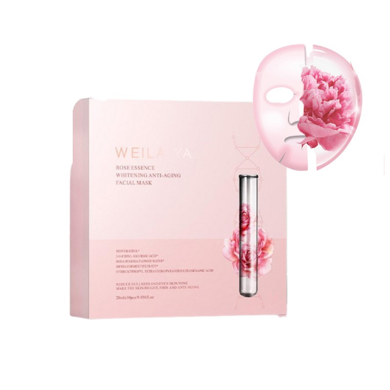Mặt nạ dưỡng trắng da, chống lão hóa, tinh chất hoa hồng Weilaiya Skin Whitening (Hộp 10 miếng)