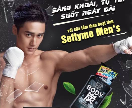 Sữa tắm than hoạt tính dành cho nam Softymo 550ml