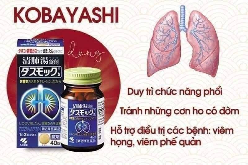 Viên uống bổ phổi Kobayashi 80v Nhật Bản