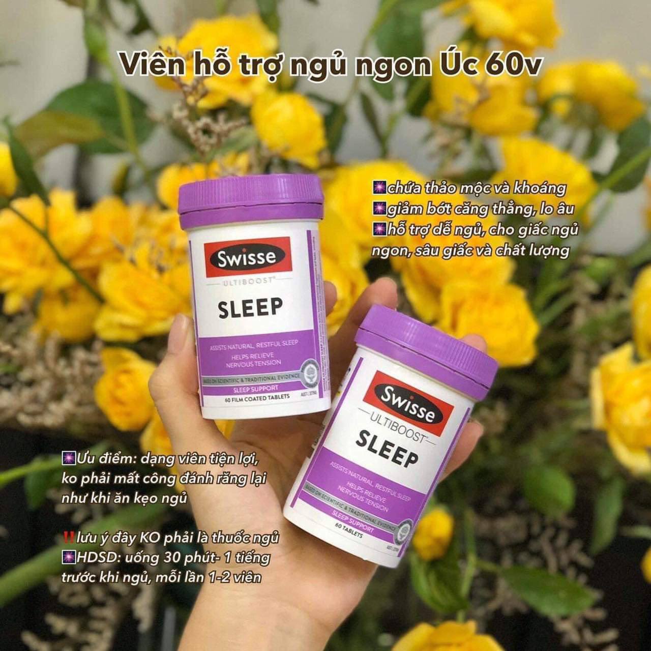Viên Uống Hỗ Trợ Giấc Ngủ Swisse Sleep Của Úc, 100 viên