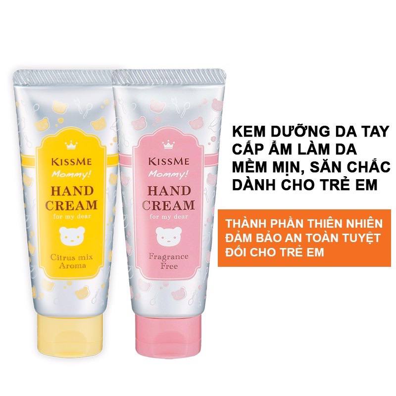 Kem Dưỡng Da Tay Cấp Ẩm Làm Da Mềm Mịn, Săn Chắc Dành Cho Trẻ Em và người lớn Kissme Mommy Hand Cream 60g Nhật Bản