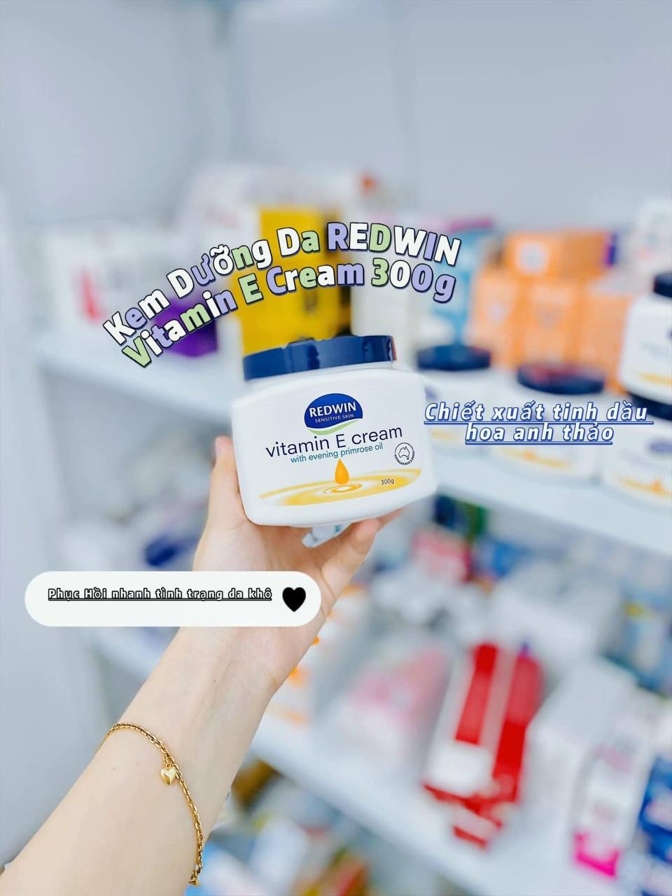 Kem dưỡng vitamin E Úc Redwin hũ 300gr