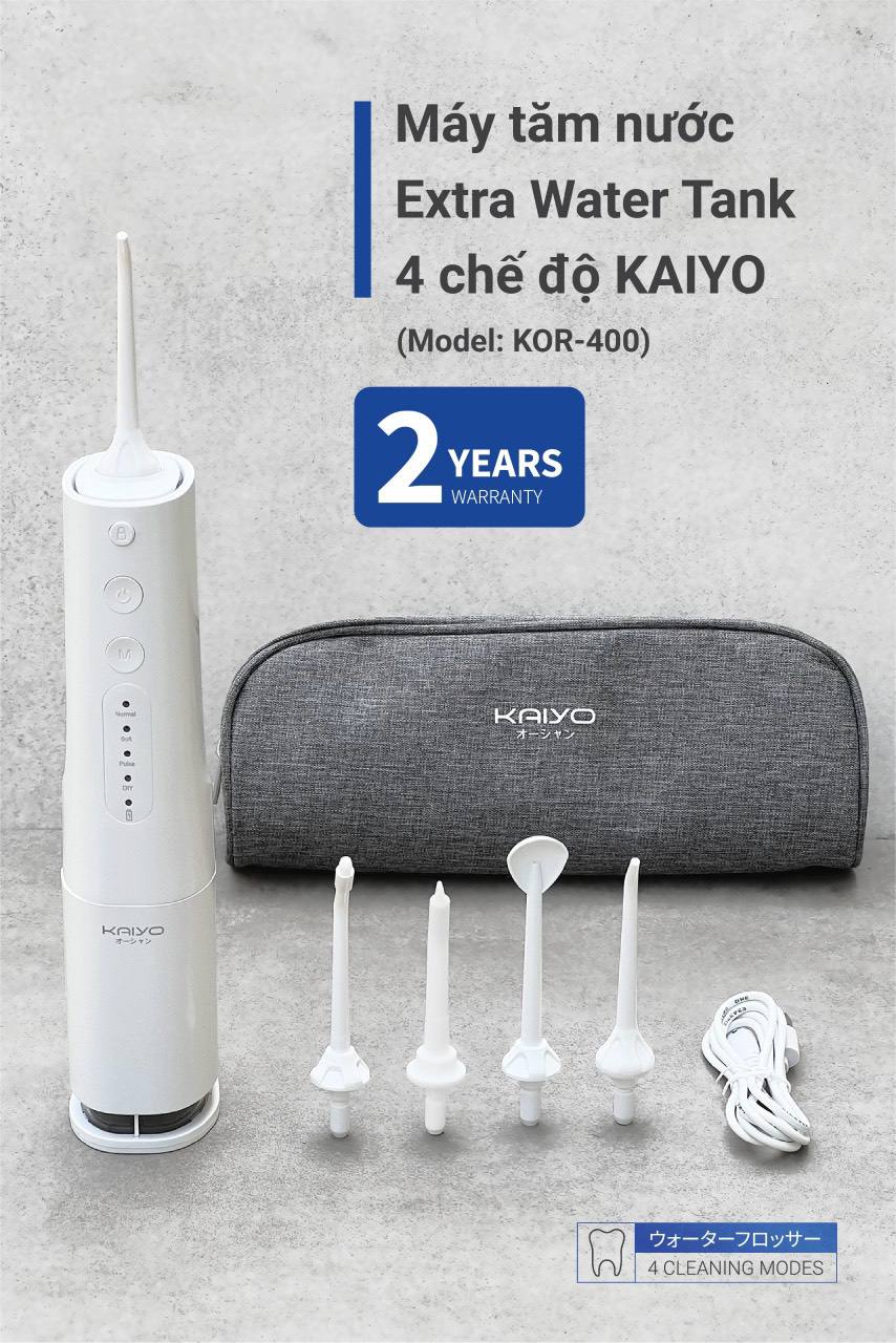 Máy tăm nước Extra Water Tank 4 chế độ KAIYO màu xanh