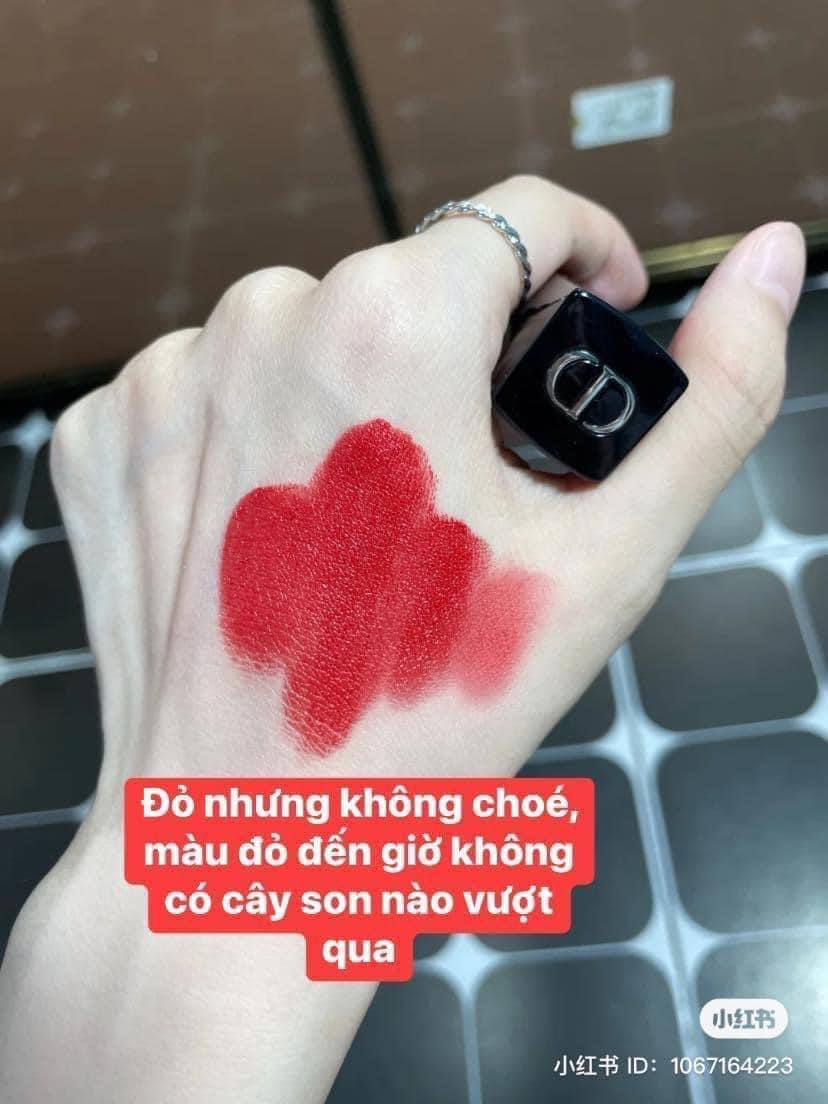 Son lỳ Dior 999 Velvet đỏ tươi fullsize