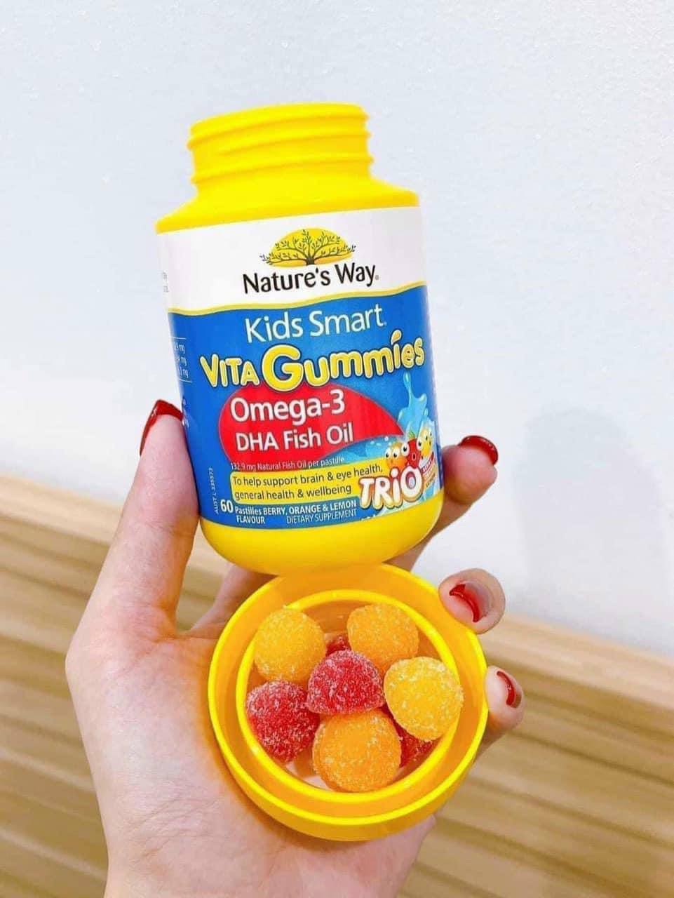 Kẹo gum nature way omega-3 DHA fish oil Hỗ trợ phát triển não bộ và thị lực cho bé