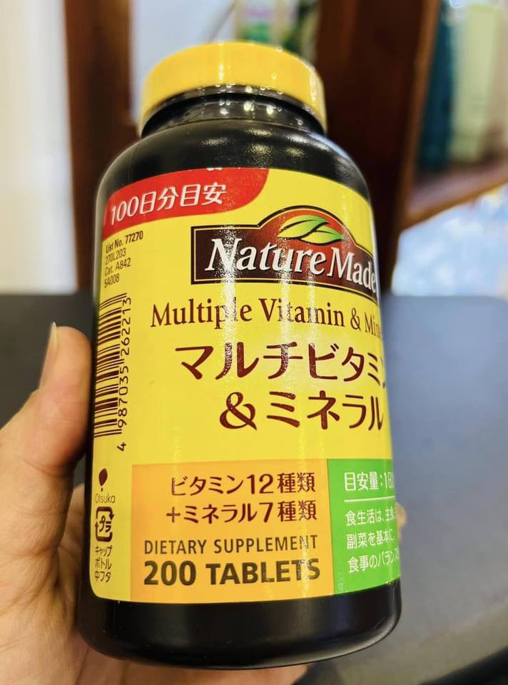 Vitamin tổng hợp và khoáng chất Nature made Nhật Bản lọ 200 viên