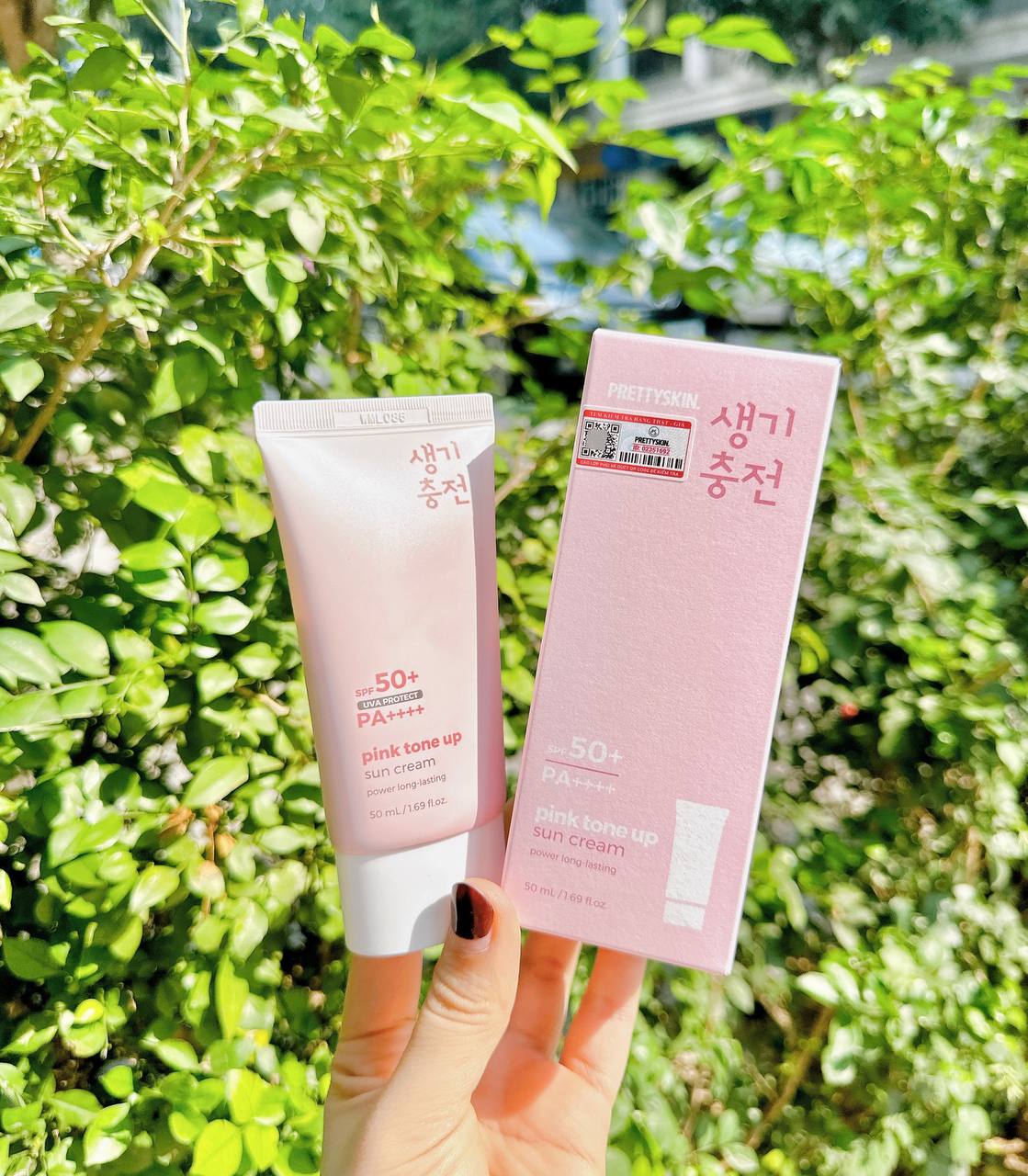 Kem chống nắng Prettyskin màu hồng
