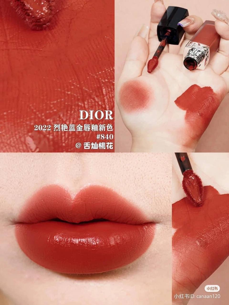 Son Dior kem 840 đỏ gạch