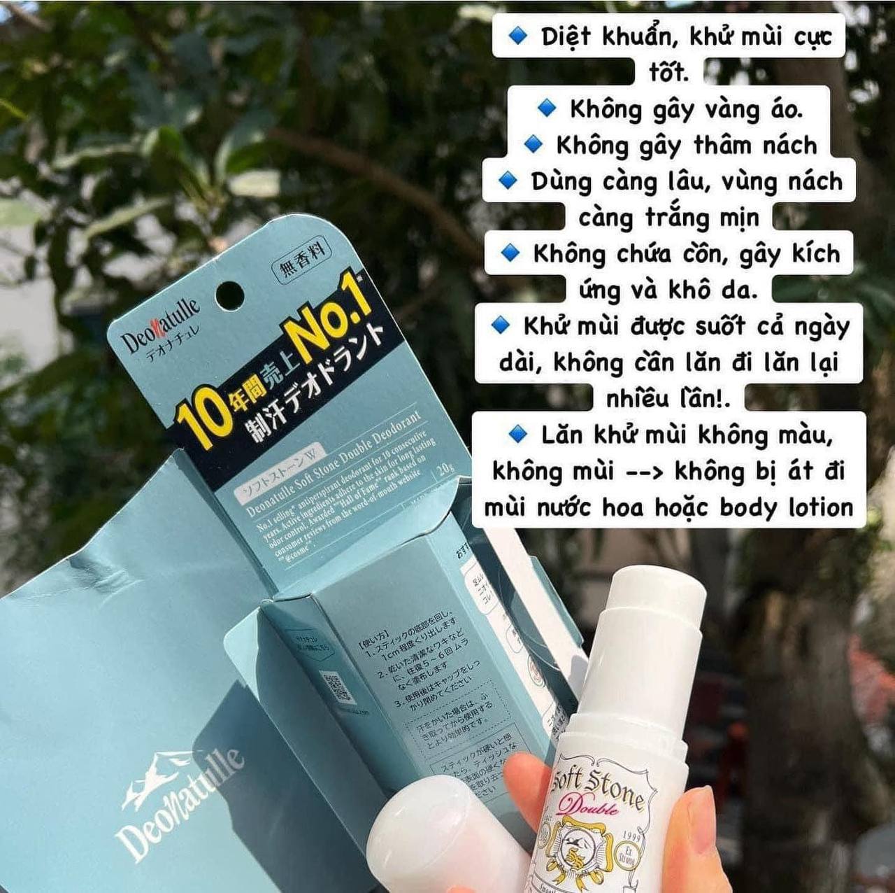 Lăn đá khoáng Nhật Bản màu trắng