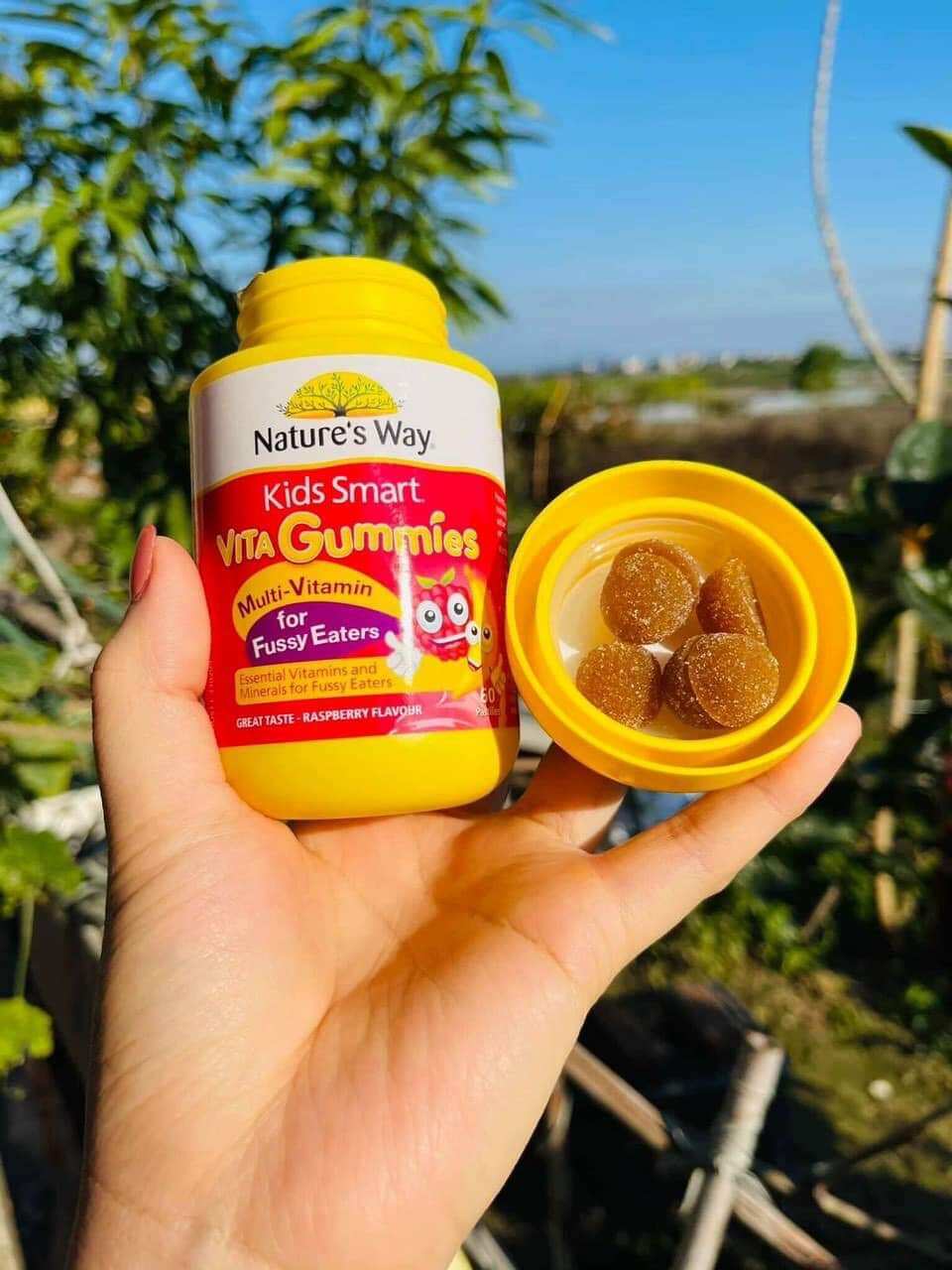 Kẹo gum Vitamin tổng hợp cho bé biếng ăn Natures Way Kids Smart Vita-Gummies Multi-Vitamin for Fussy Eater lọ 60 viên