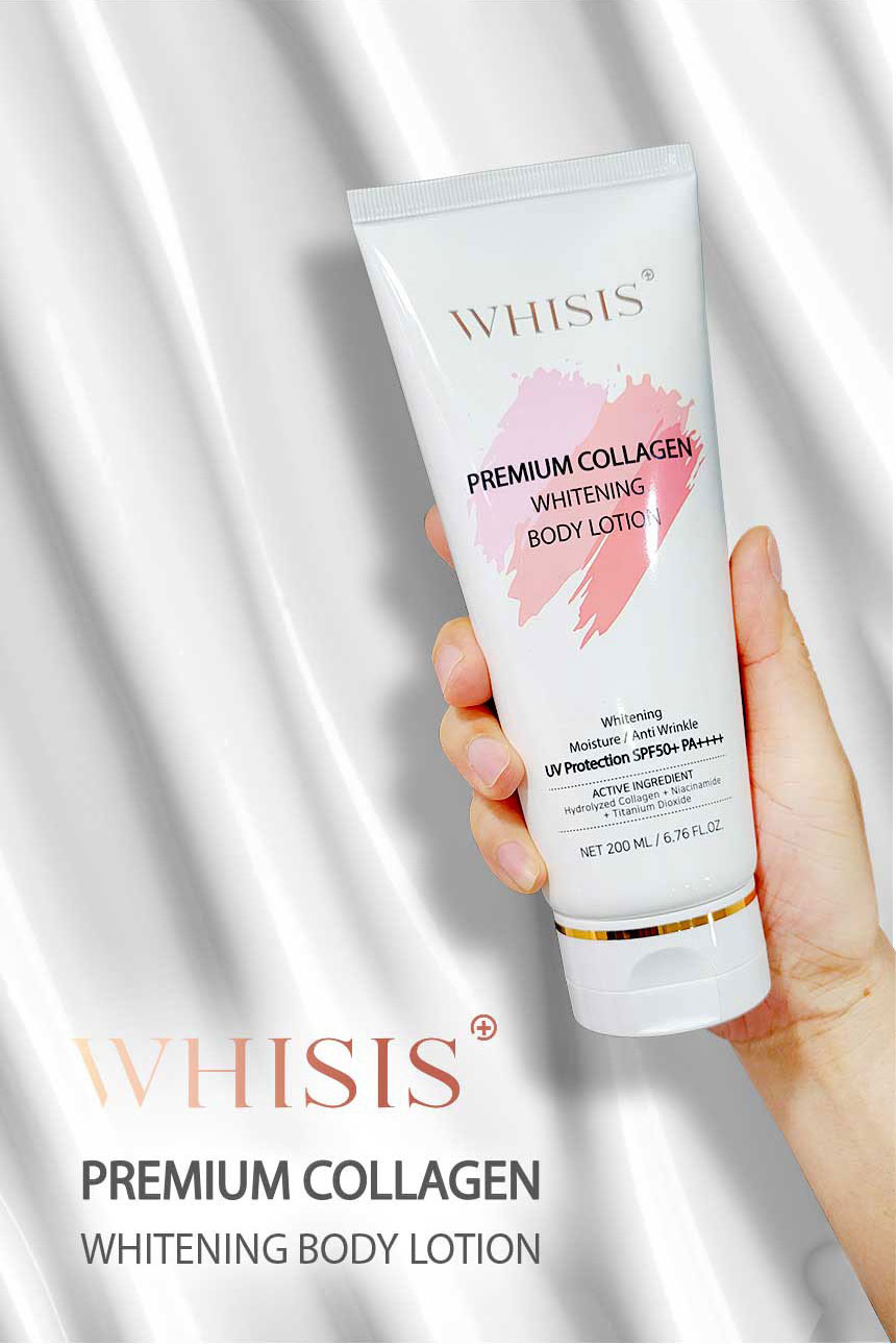 Kem Dưỡng Thể Trắng Da Chống Nắng WHISIS Premium Collagen Whitening Body Lotion 200ml