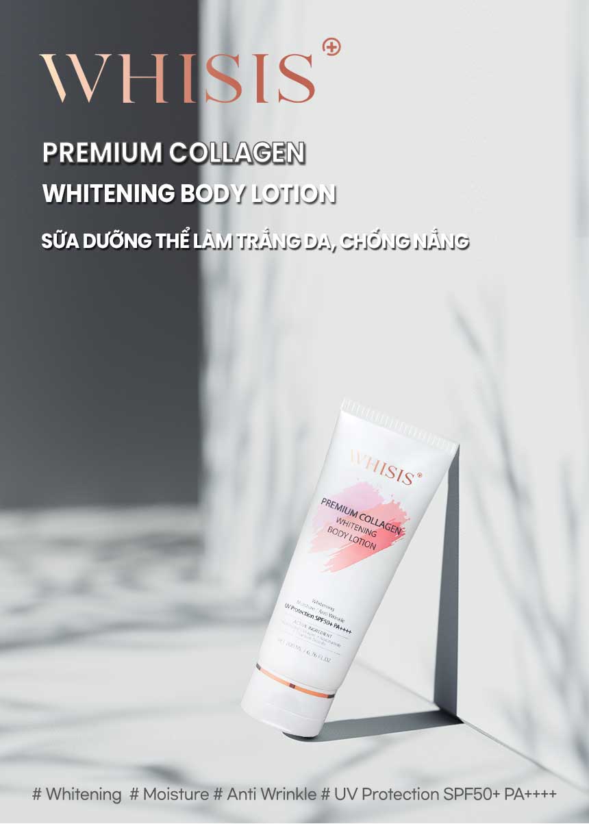 Kem Dưỡng Thể Trắng Da Chống Nắng WHISIS Premium Collagen Whitening Body Lotion 200ml