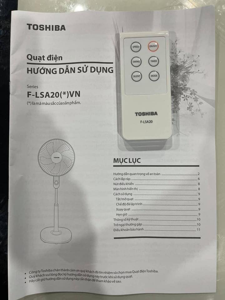 Quạt đứng Toshiba F-LSA20(H)VN có điều khiển