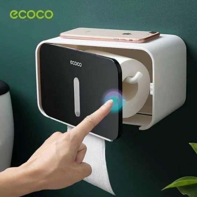 Hộp đựng giấy vệ sinh dán tường có thanh giữ lõi giấy Ecoco 1903