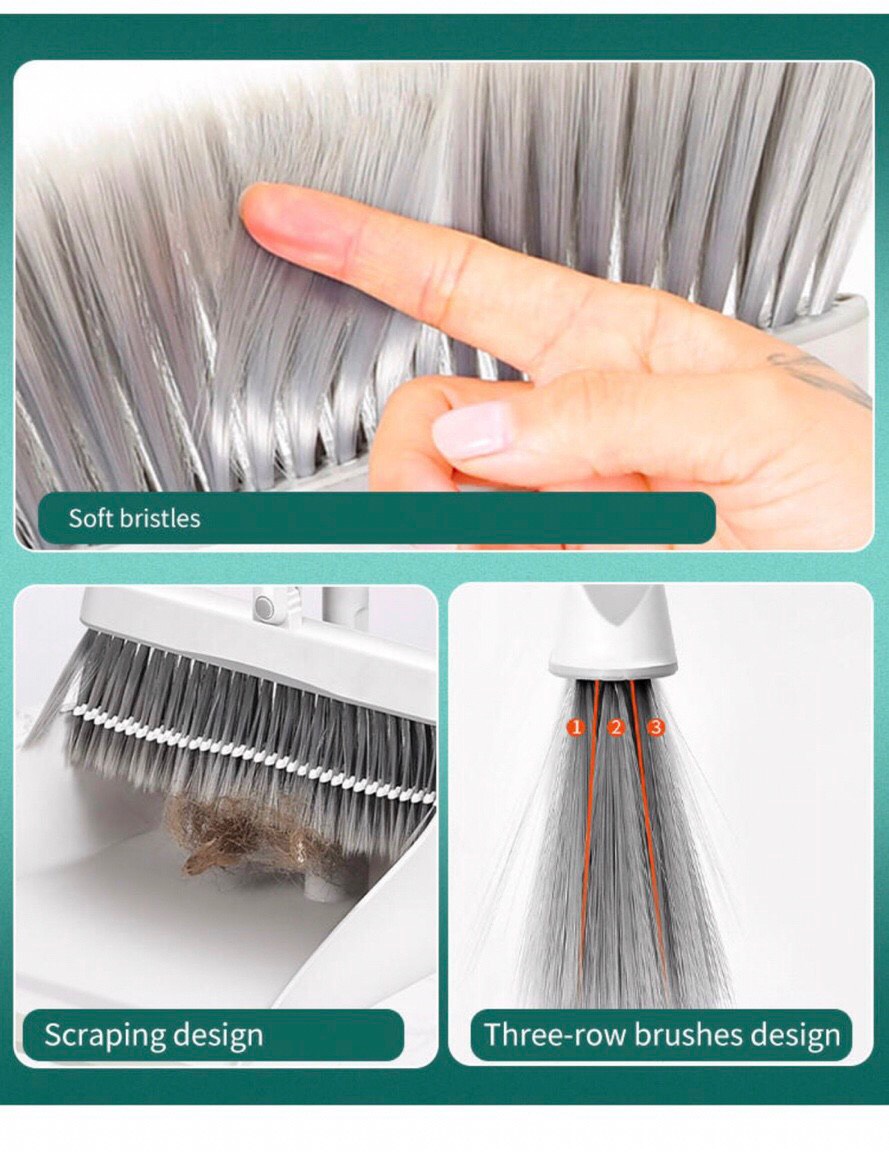 Bộ Chổi Xẻng Hót Rác Gập Trắng Oday Thái Lan