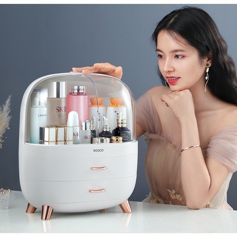 Hộp đựng mỹ phẩm đồ trang điểm Ecoco để bàn