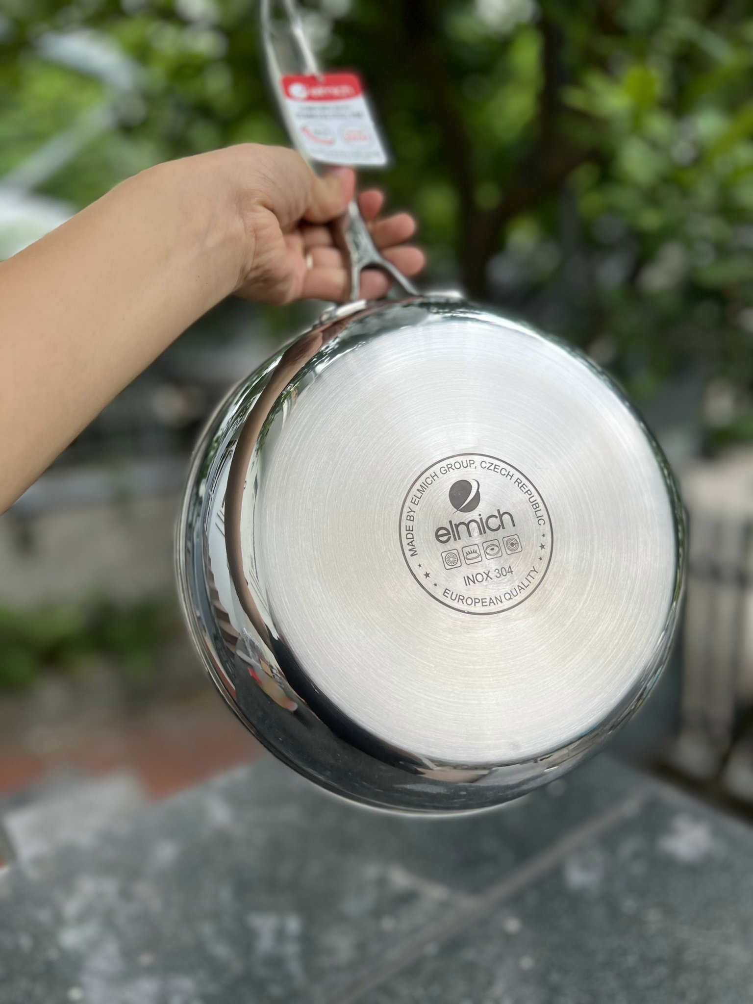 Chảo xào inox Trimax 1 quai  đáy liền nguyên khối dòng xuất châu Âu 24cm EL-3738MAX