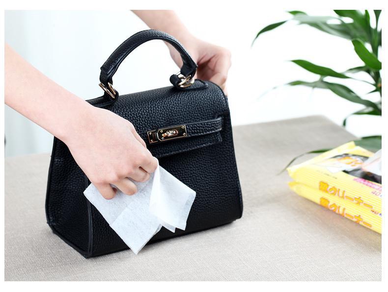 Túi 40 giấy ướt làm sạch giày da, túi da Nhật Bản