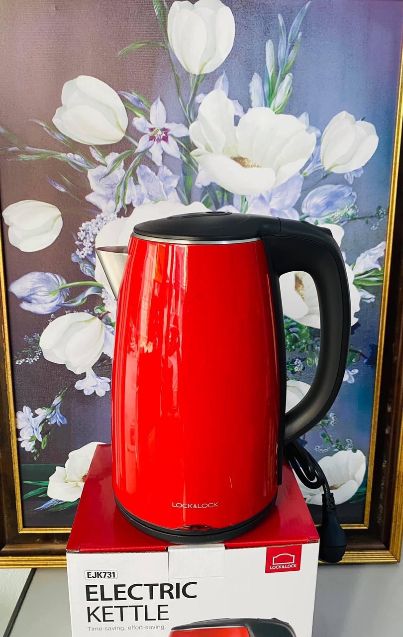 Ấm Đun Siêu Tốc Inox 2 lớp chống nóng Lock&Lock EJK731 dung tích 1.7L màu đỏ