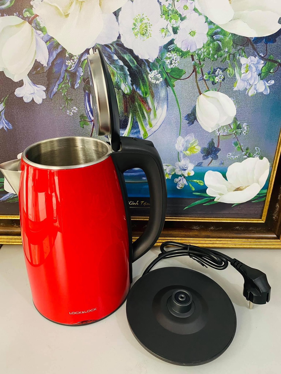 Ấm Đun Siêu Tốc Inox 2 lớp chống nóng Lock&Lock EJK731 dung tích 1.7L màu đỏ