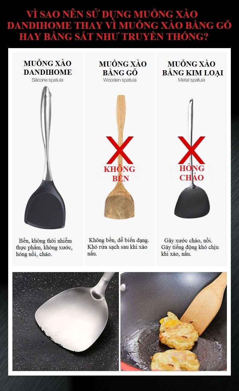 Muỗng silicon Dandihome 34x10cm