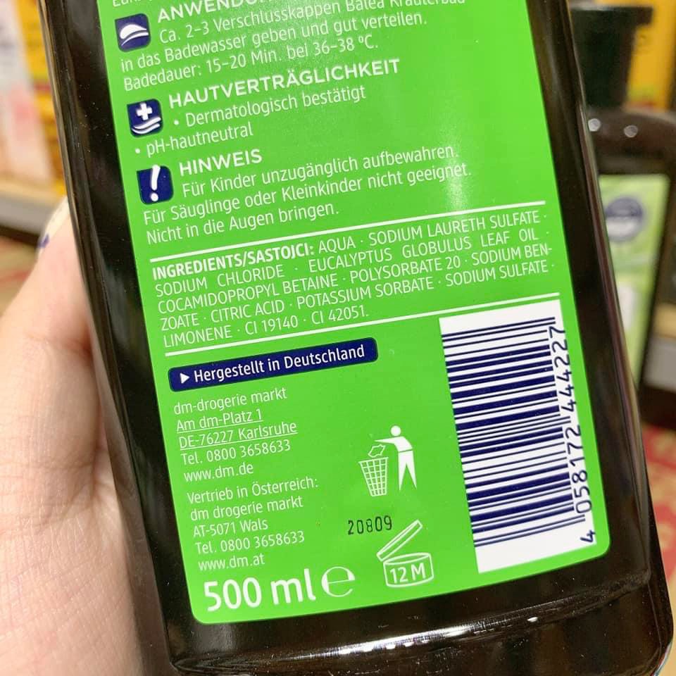 Sữa tắm thảo dược Balea 500ml hàng Đức