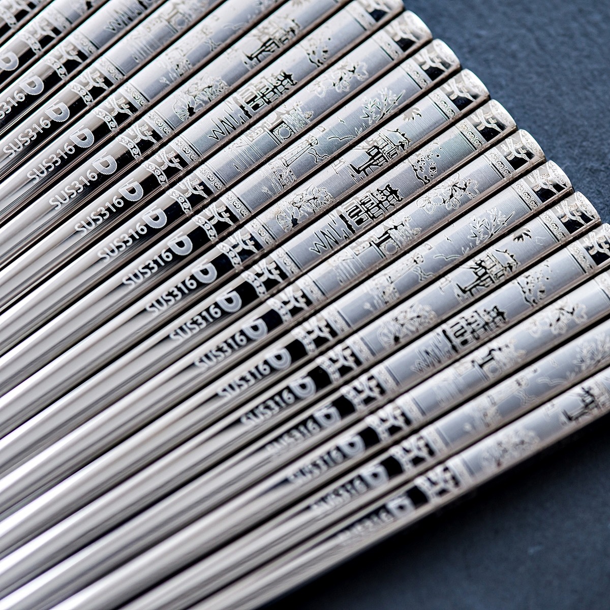 Set 10 đôi đũa inox Dandihome hàng xuất ngoại 23.5cm