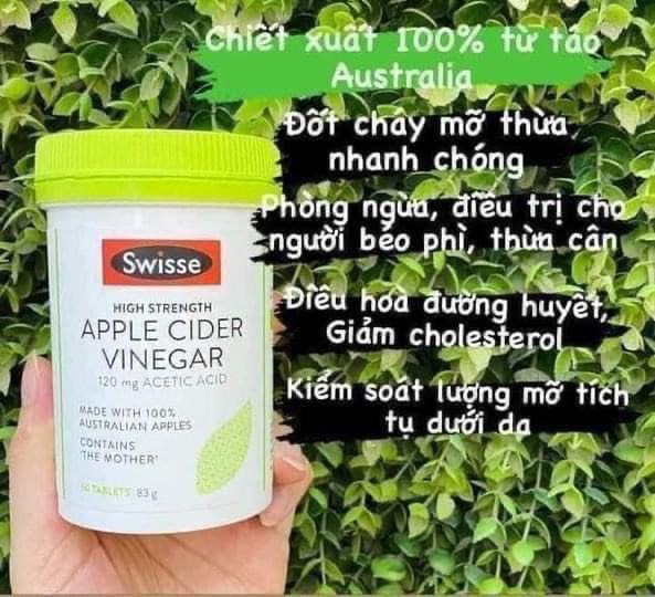 Viên uống Giấm táo giảm cân Swisse 60 viên của Úc