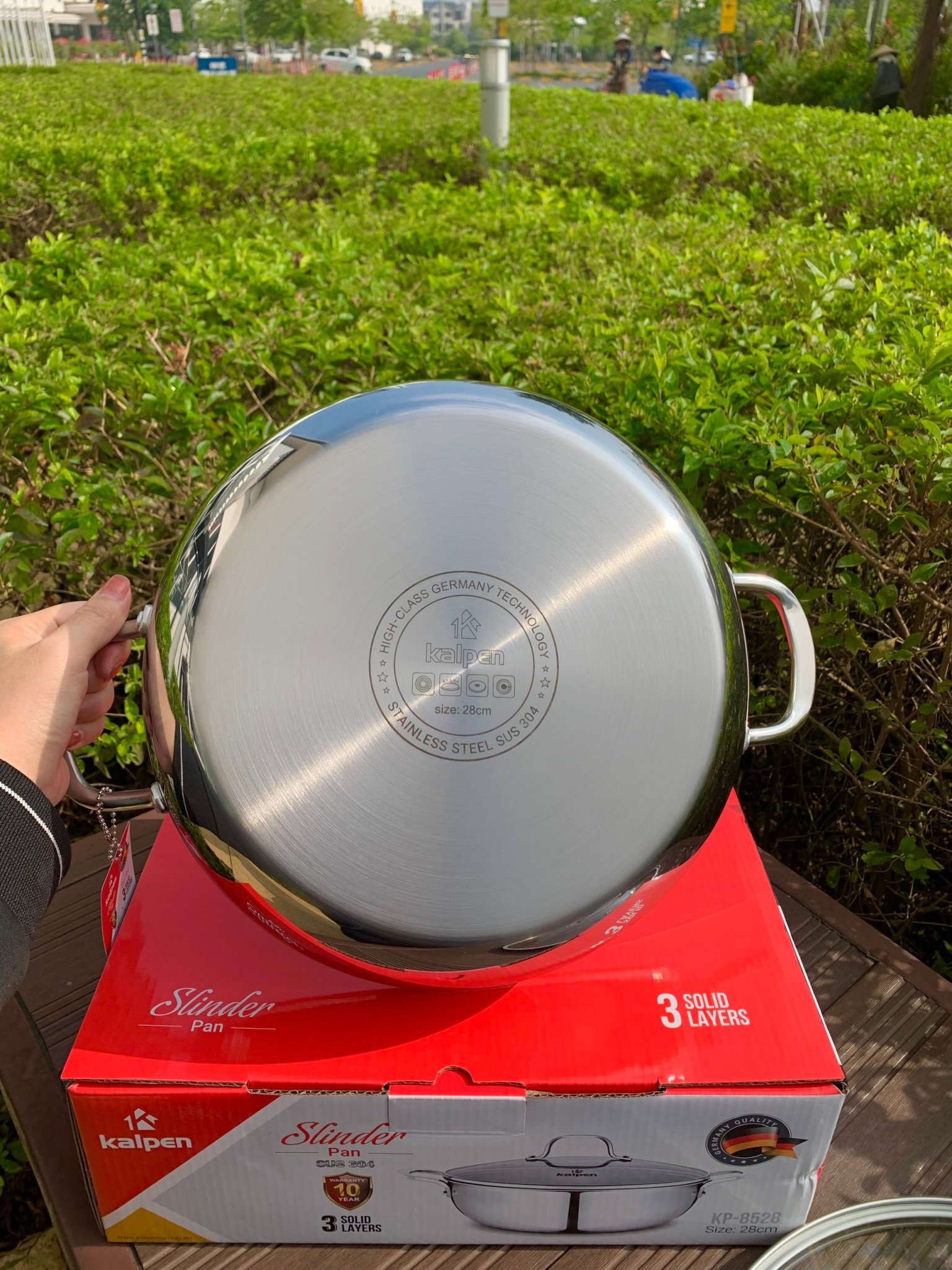 Chảo lẩu Inox 304 đúc liền khối Kalpen size 28cm