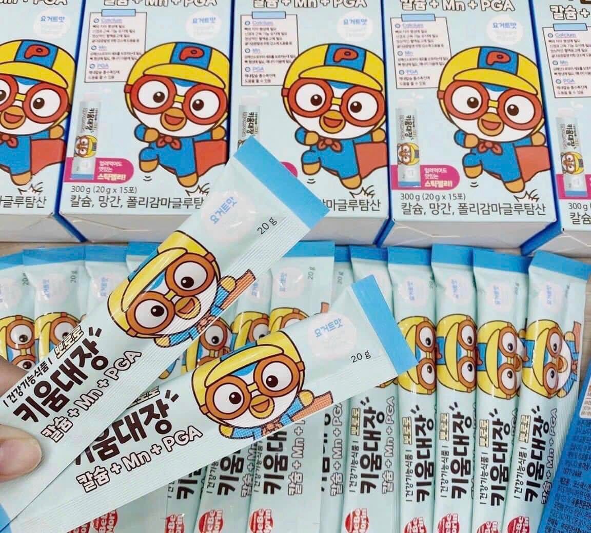 Thạch Canxi Pororo Hàn Quốc bổ sung canxi + Mn + PGA tăng trưởng chiều cao cho bé