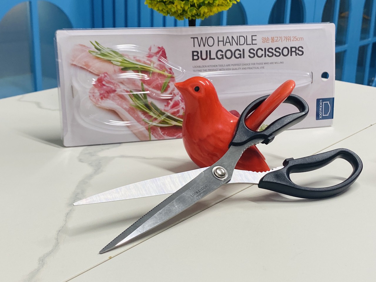 Kéo cắt thịt nướng Lock&Lock F00096 - Màu đen