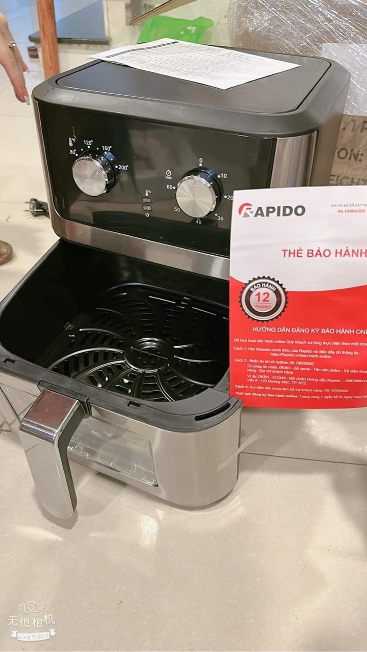 NỒI CHIÊN KHÔNG DẦU RAPIDO 8 LIT