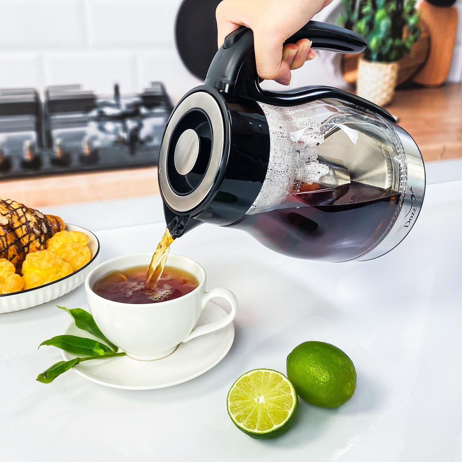 Ấm siêu tốc kèm pha trà Dozzi Úc 1.7L