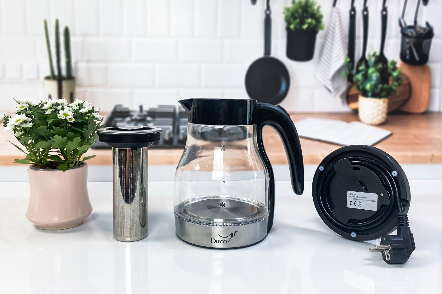 Ấm siêu tốc kèm pha trà Dozzi Úc 1.7L