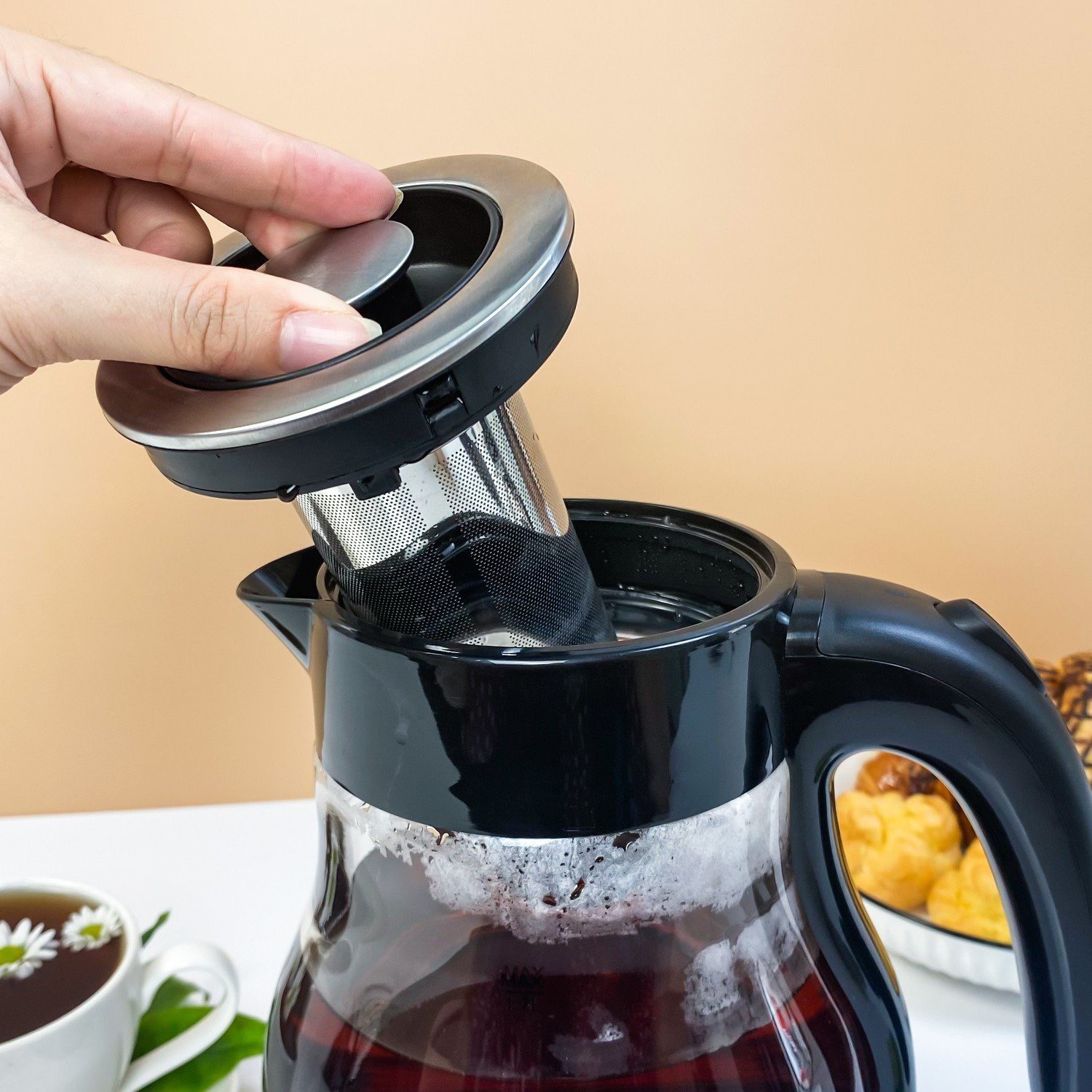 Ấm siêu tốc kèm pha trà Dozzi Úc 1.7L