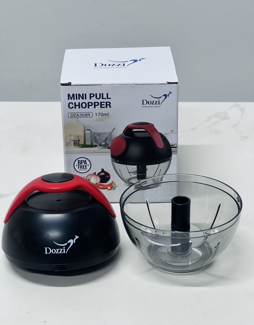 DỤNG CỤ XAY TỎI ỚT, CẮT RAU CỦ DOZZI - DZA368R 170ML