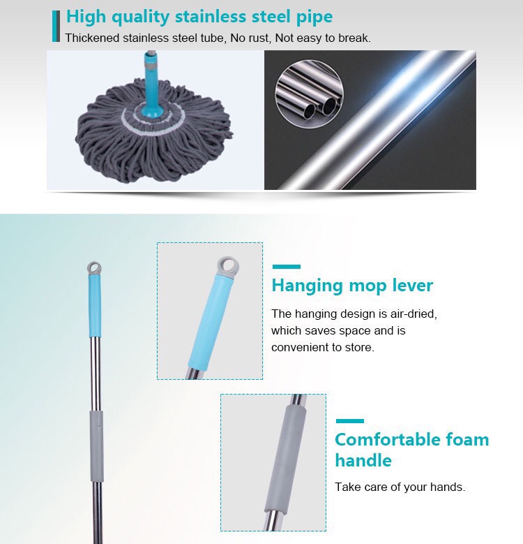 Cây lau tự vắt trợ lực xoắn tay siêu nhẹ twist mop max