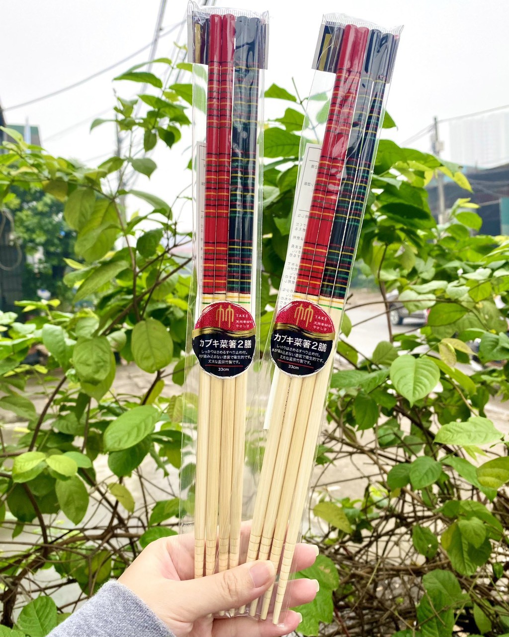 Sét 2 đôi đũa nấu bếp bằng tre dài 33cm