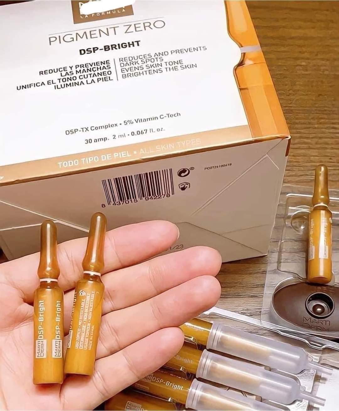 Tinh chất serum dưỡng sáng đều màu da MartiDerm Pigment Zero DSP Bright hộp 30 ống