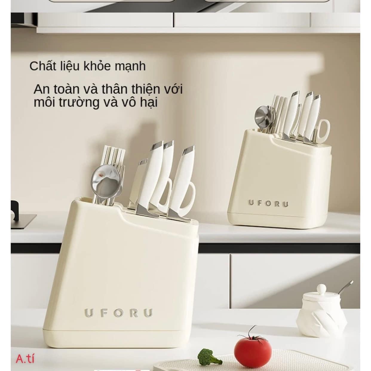 Khay đựng dao kéo đũa thìa nội địa Trung UFORU 26x26x12cm