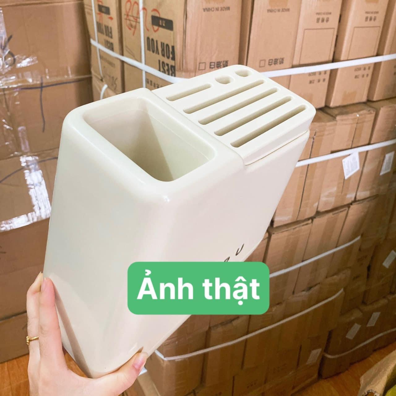 Khay đựng dao kéo đũa thìa nội địa Trung UFORU 26x26x12cm