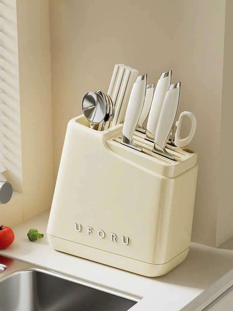 Khay đựng dao kéo đũa thìa nội địa Trung UFORU 26x26x12cm