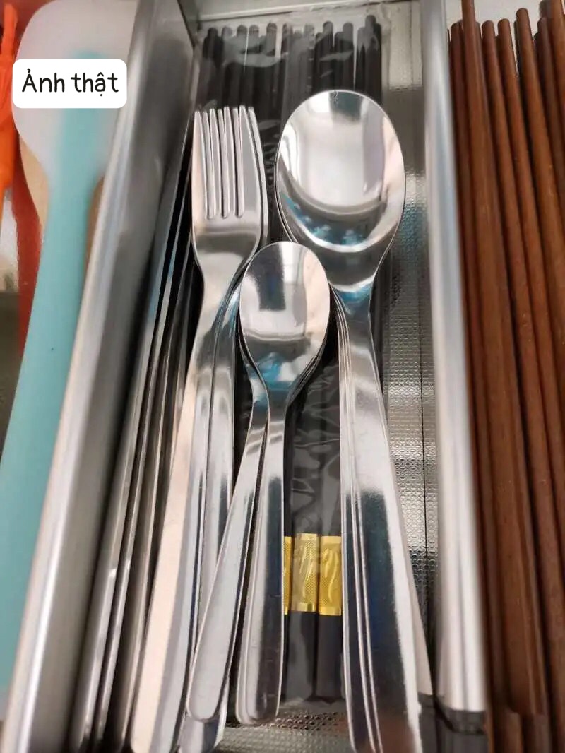 Bộ dao thìa dĩa IKEA 16 món 4 dao + 4 dĩa + 4 thìa to + 4 thìa nhỏ