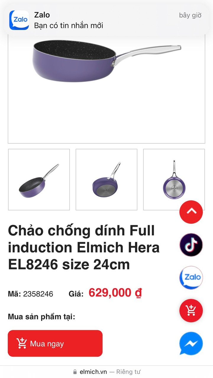 Chảo Elmich Hera tím mộng mơ size 24cm